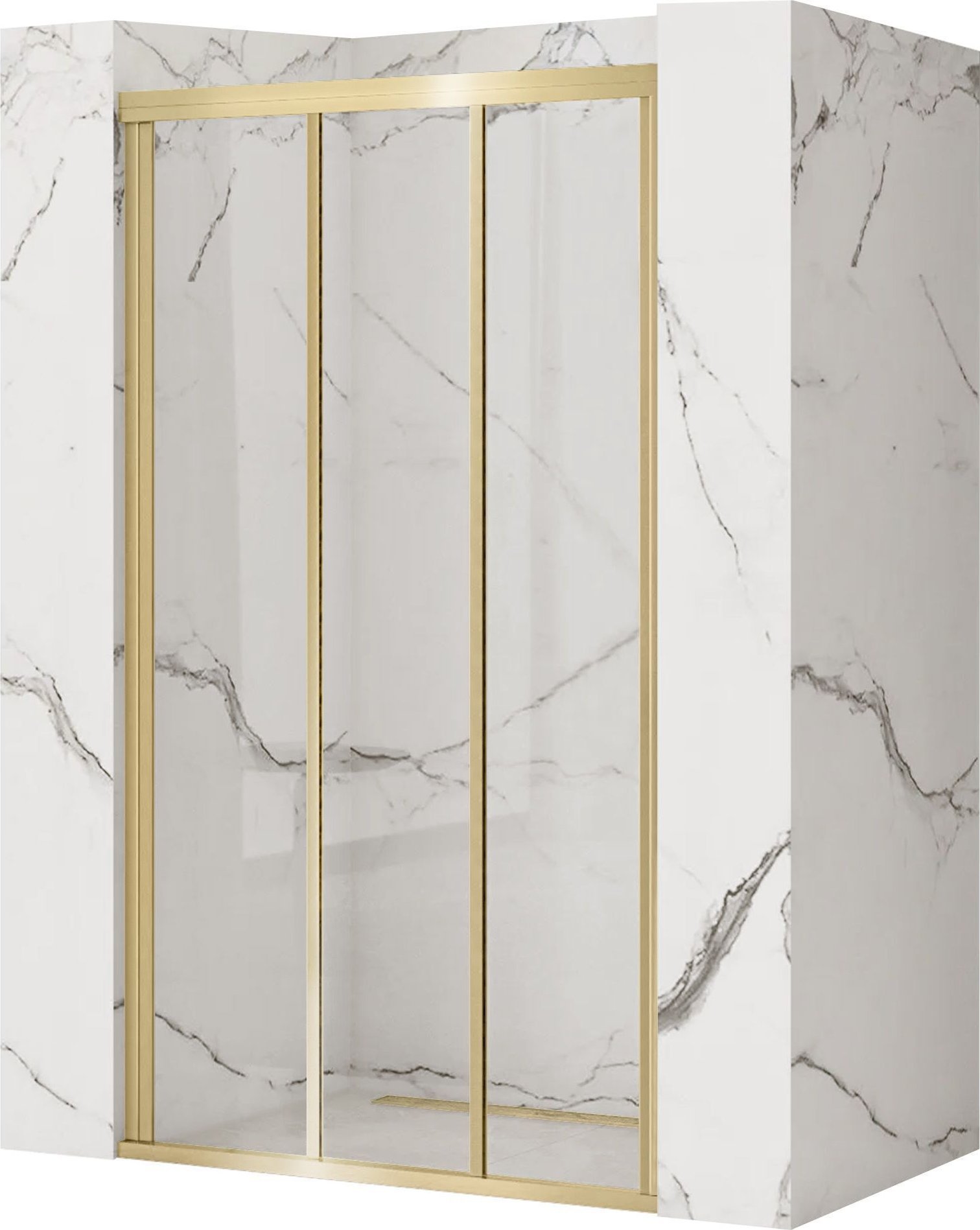 Rea Drzwi prysznicowe Rea Alex 120 Złote Szczotkowane