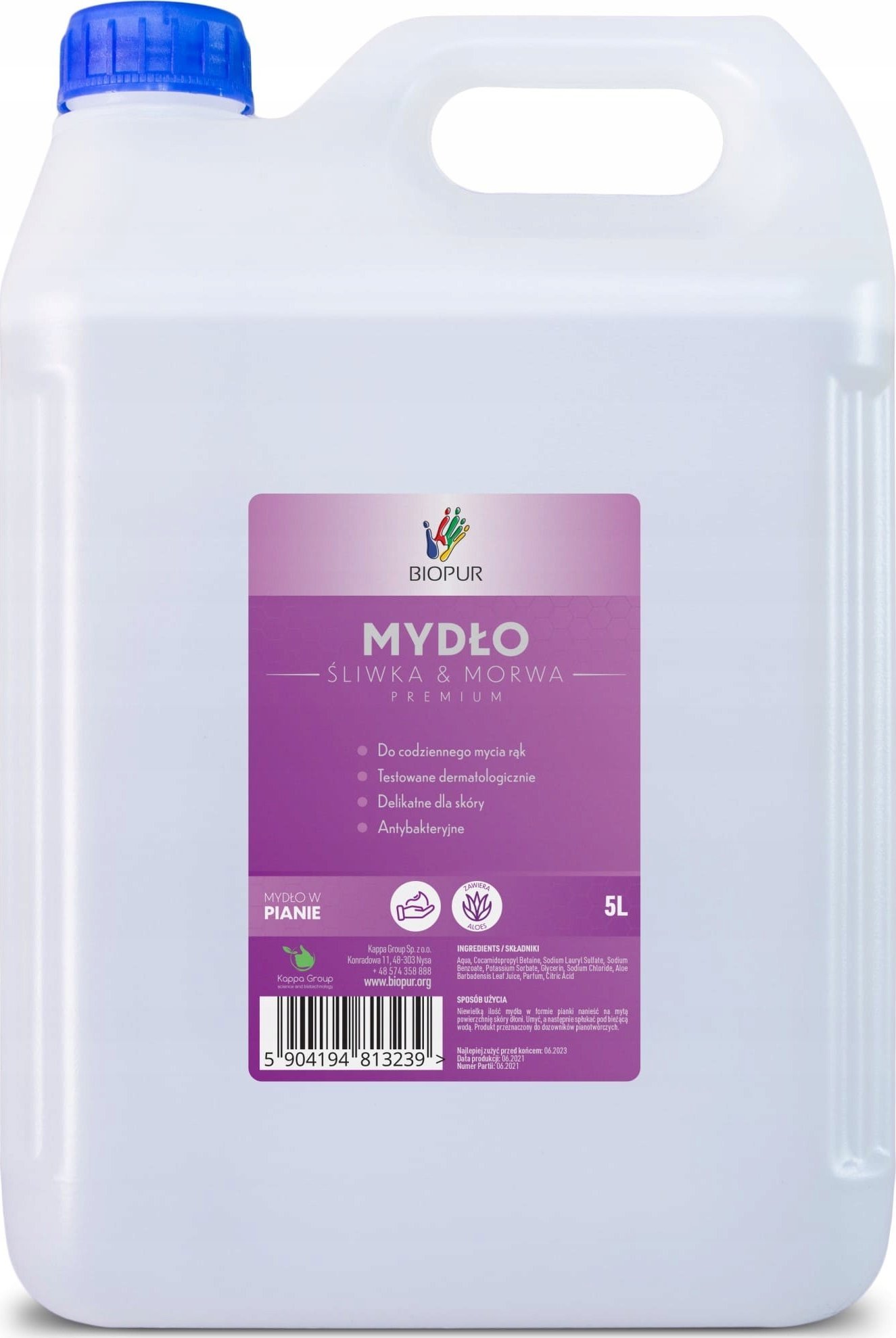 Biopur Biopur - Mydło w pianie o zapachu śliwki i morwy - 5 l