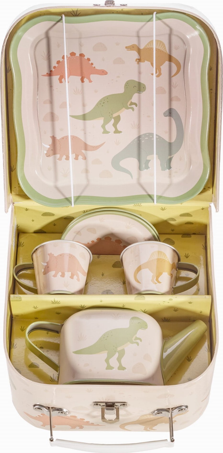 Sass & Belle DINO - zestaw herbaciany dla dwojga w walizeczce Sass & Belle