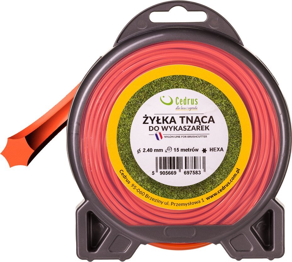 Cedrus Żyłka tnąca 2.4/15m blister gwiazdka pomarańcz CEDRUS DBPLCEDCN01/24HOXD - OFICJALNY DYSTRYBUTOR - AUTORYZOWANY DEALER CEDRUS