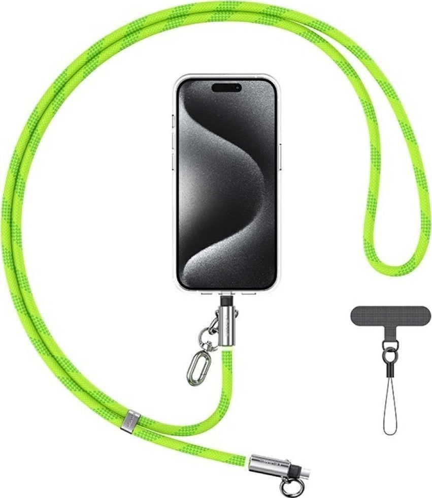 Smycz do telefonu z kablem do ładowania Usams SJ746 30W USB-C do Lightning 1.2m zielony