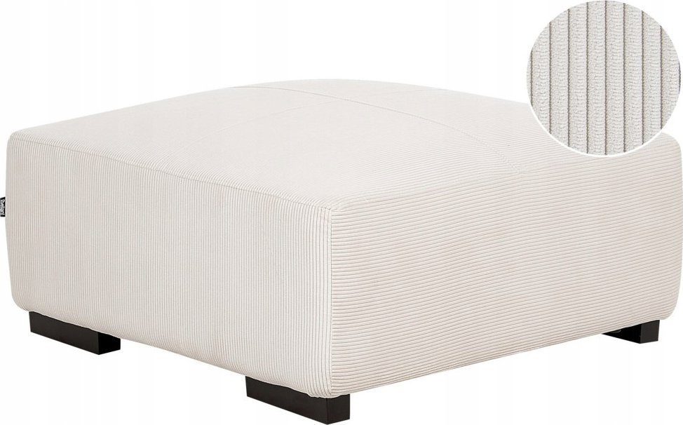 Beliani Otomana sztruksowa złamana biel LUNGO