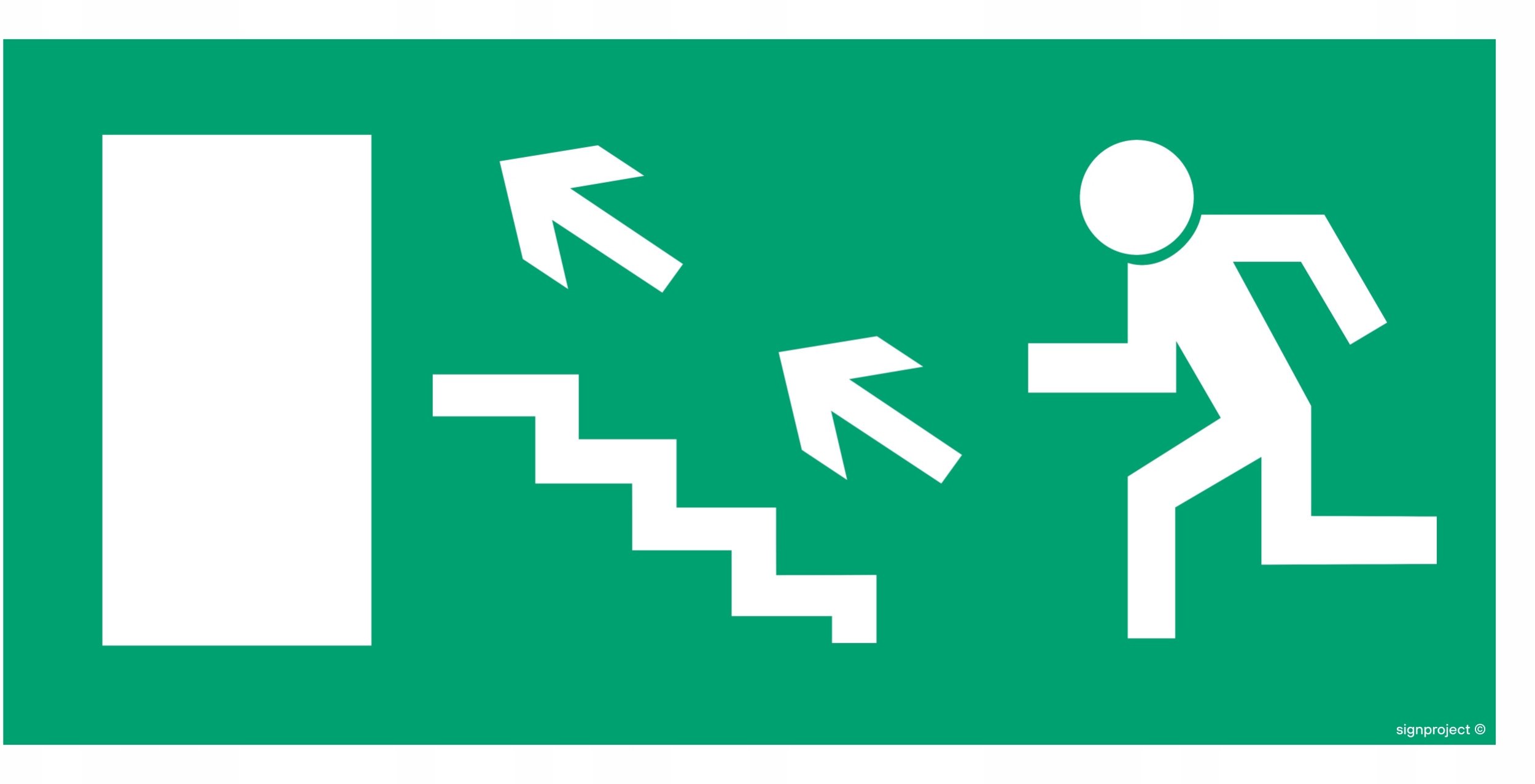 AC019 - Wyjście ewakuacyjne w lewo schodami w górę 200x100