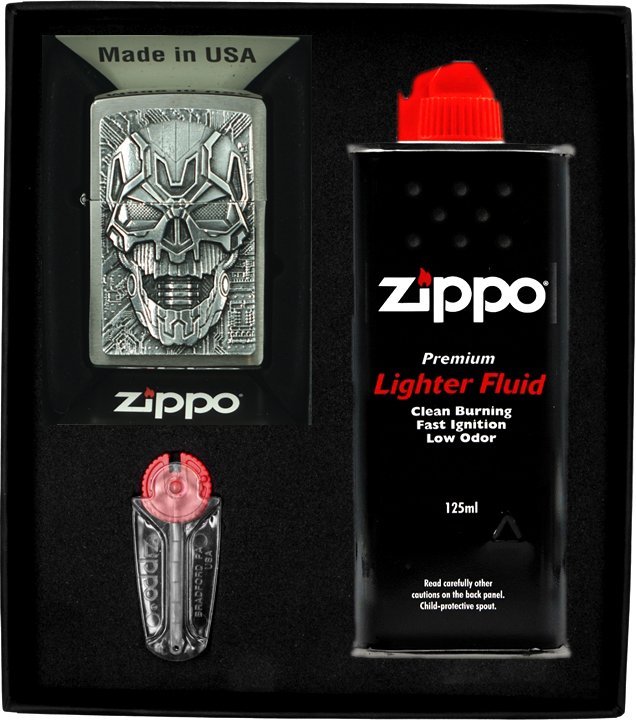 Zestaw ZIPPO Zapalniczka TECHNIC SKULL TRICK Prezentowy No1