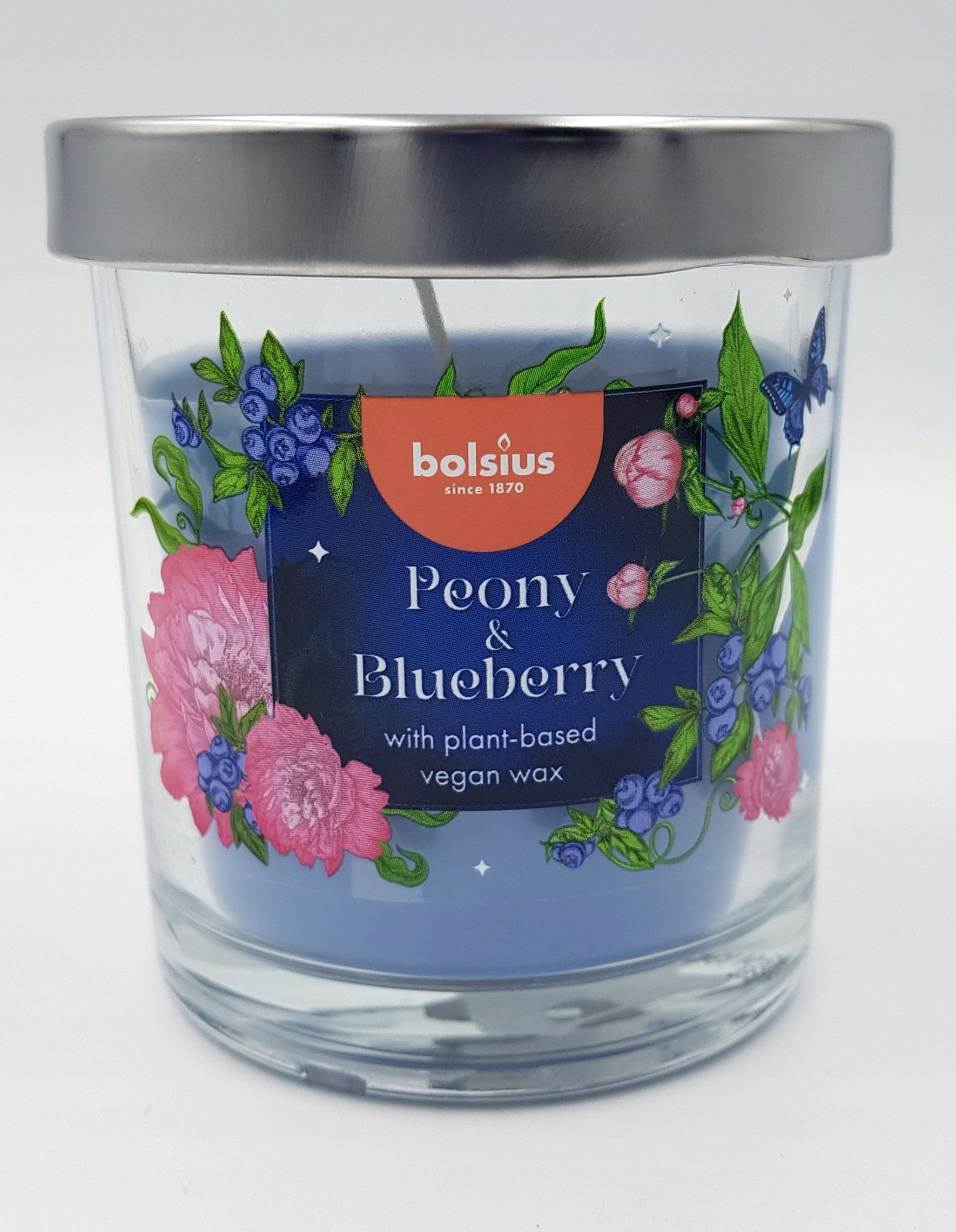Bolsius Świeca aromatyczna szklana Floral Fusion piwonia i borówka O80x72mm 8717847188304