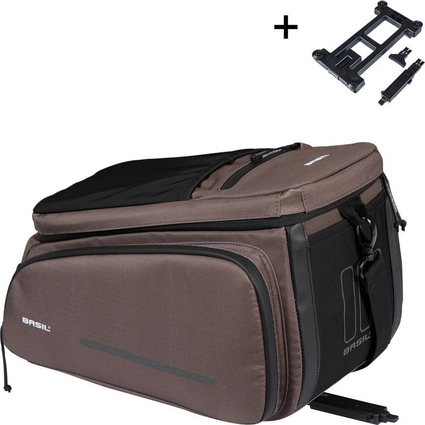 Torba na bagażnik BASIL MOV TRUNK BAG, MIK z adapterem do mocowania, 10-26L, Wodoodporna, Brown (NEW 2025)