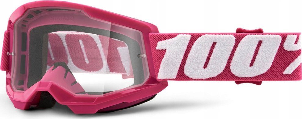 100% Gogle 100% STRATA 2 JUNIOR FLETCHER (Szyba Przezroczysta Anti-Fog, LT 88%-92%) (NEW)