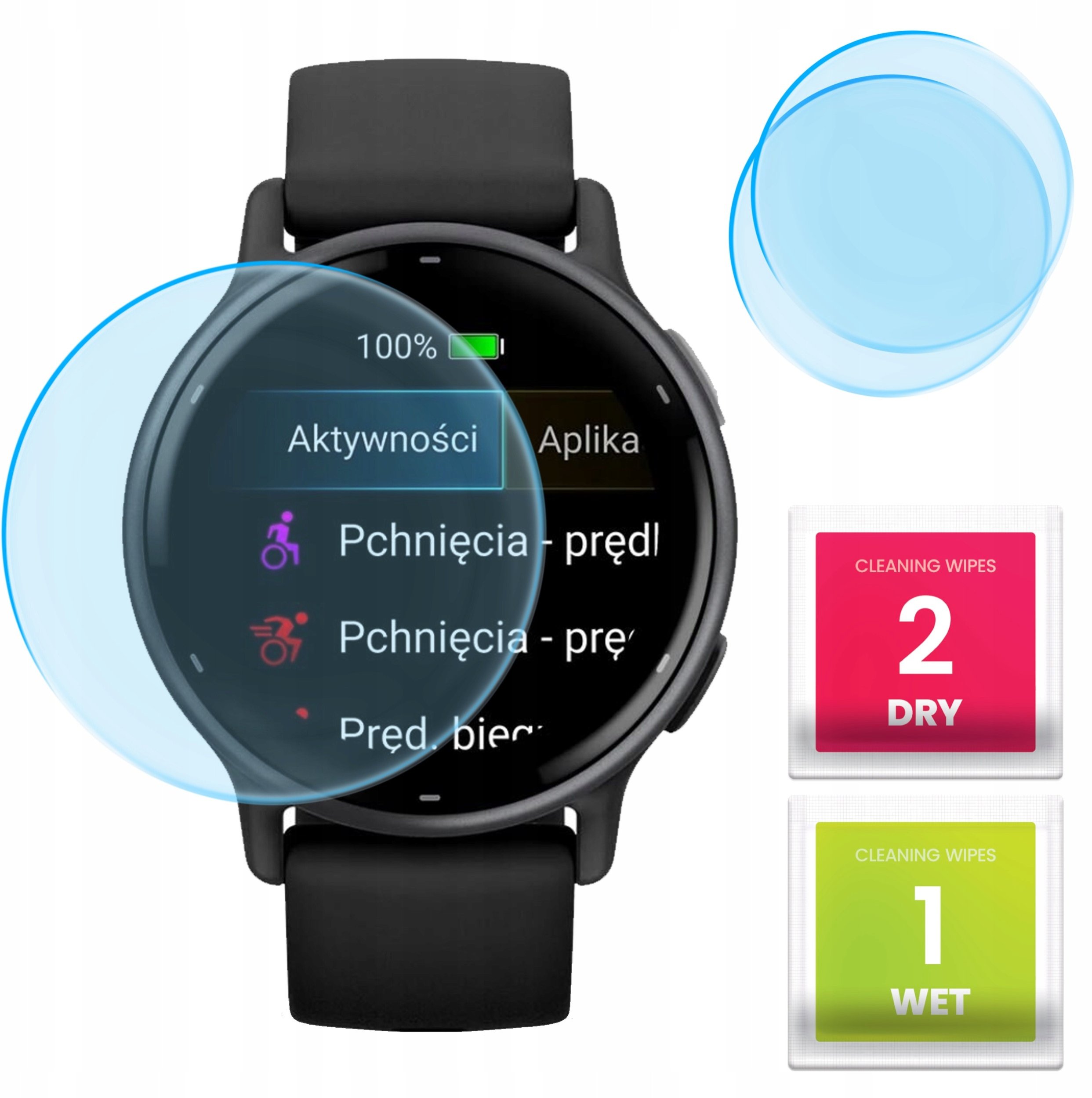 2-PAK Szkło Hybrydowe do Garmin Vivoactive 5 (Szkiełko, Ochronne, Odporne)