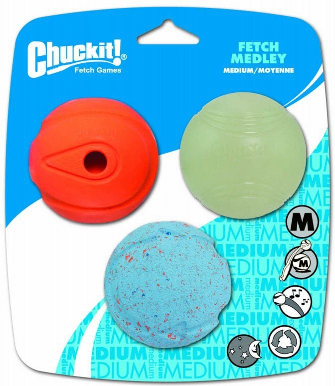 Chuckit! FETCH MEDLEY ASST MEDIUM 3PAK (520520)