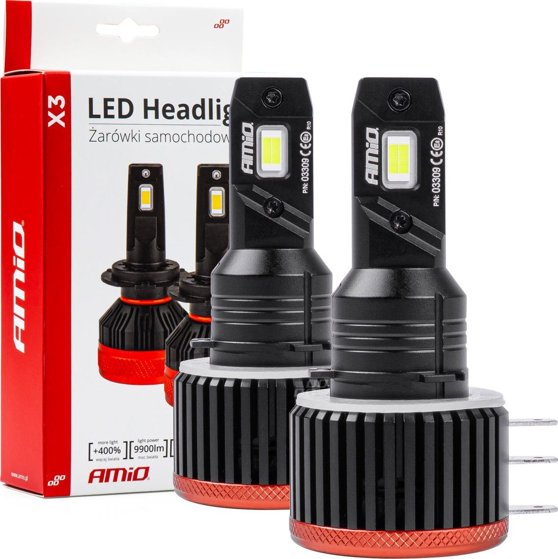 AMiO Żarówki samochodowe led seria x3 h15 6500k canbus amio-03309