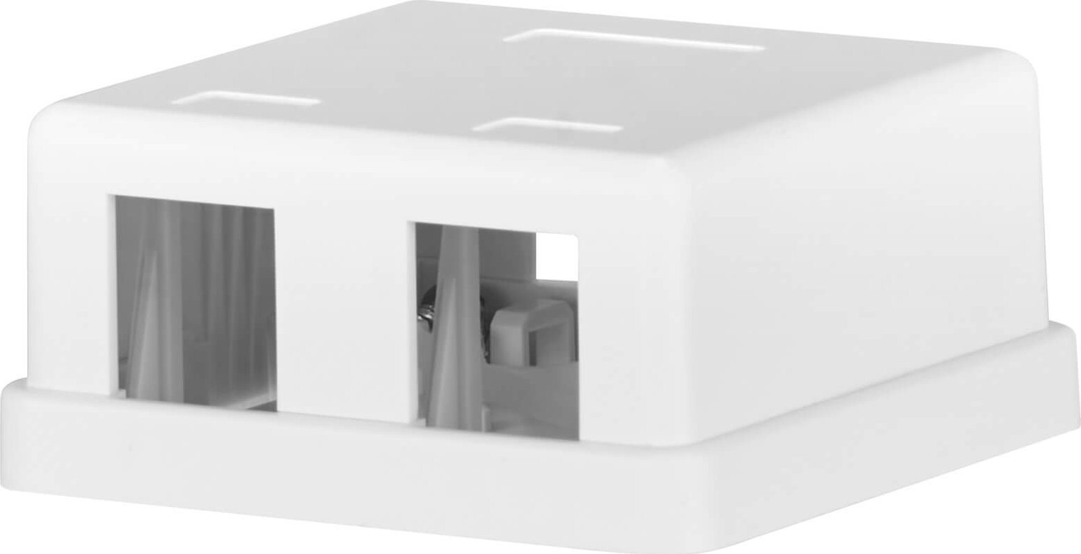 EFB EFB Keystone Anschlussbox 2Port Aufputz reinweiss ohne Modul