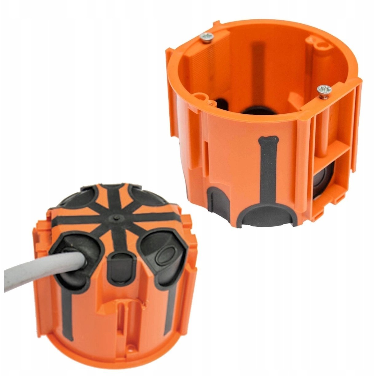 Pawbol Puszka ProDuo, głęboka 60mm, fi68, łączeniowa, z wkrętami, wiatroszczelna, pomarańczowa, IP30 /A.0091/