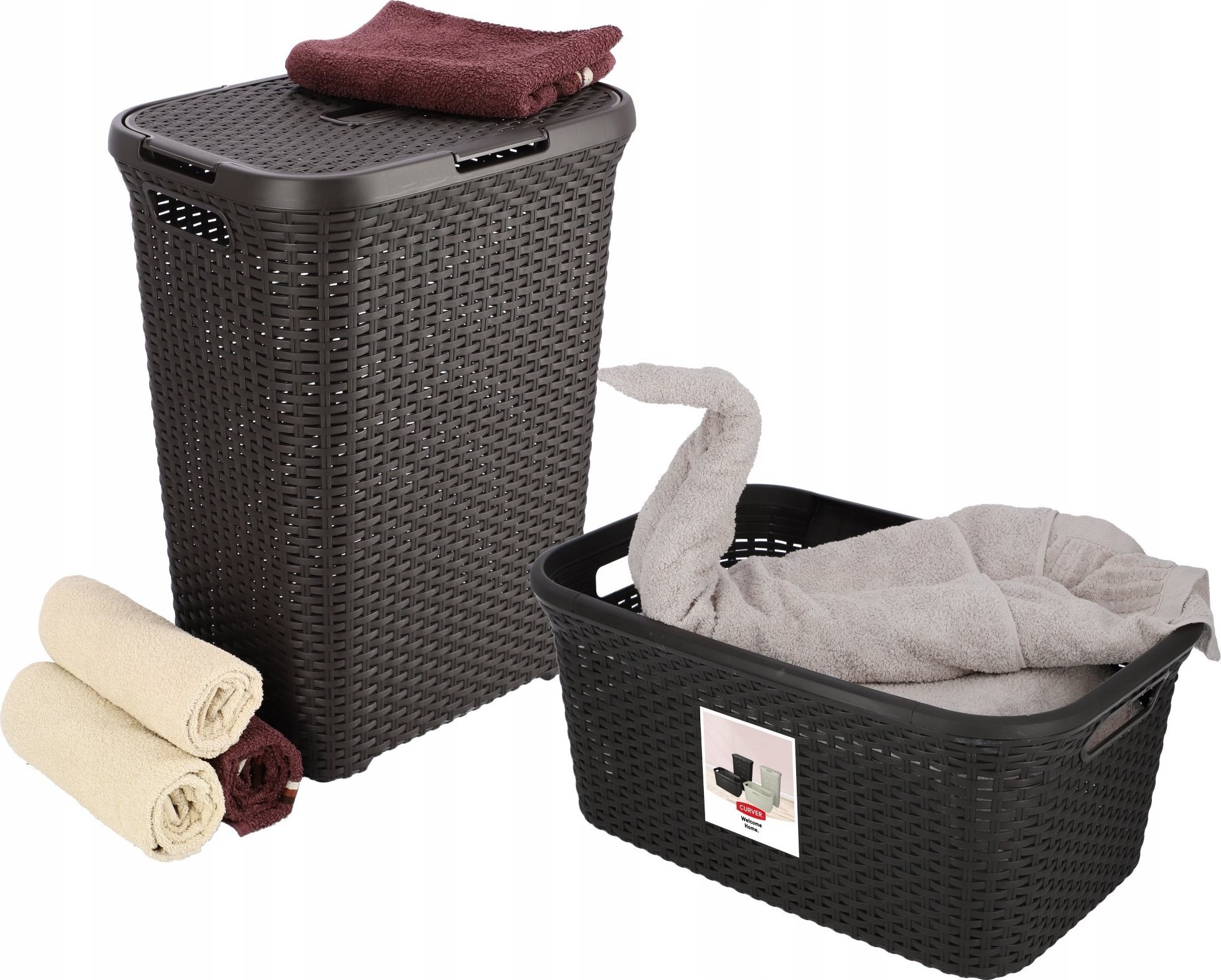 Kosz na pranie Kadax Curver 189206 kosz na bieliznę Natural Style, 60L