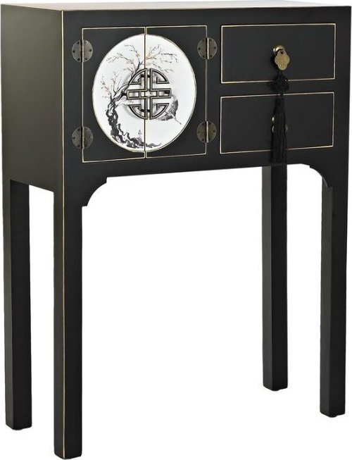 DKD Home Decor Konsola DKD Home Decor Biały Czarny Złoty Metal Jodła Drewno MDF 63 x 28 x 83 cm