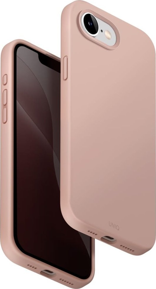 Etui UNIQ Lino do iPhone 16e (2025) Magclick Charging różowy