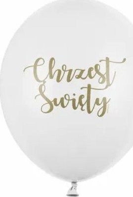 PartyDeco Balony lateksowe Chrzest Święty z nadrukiem hel