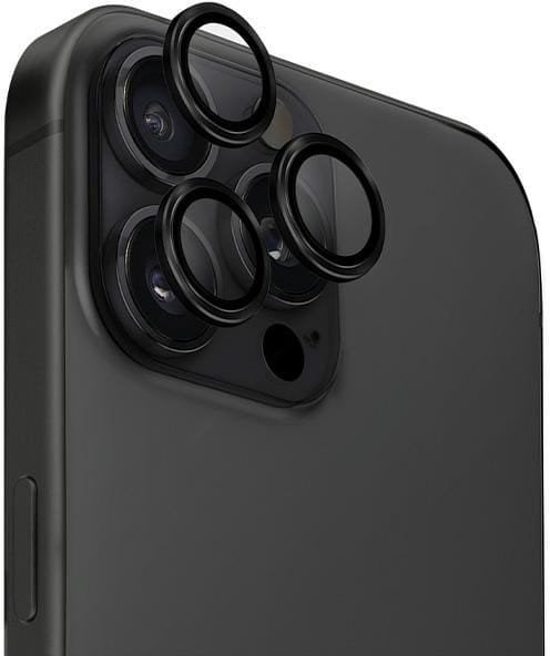 UNIQ Optix Aluminum Camera LensProtector iPhone 16 Pro 6.3" / 16 Pro Max 6.9" midnight black glass