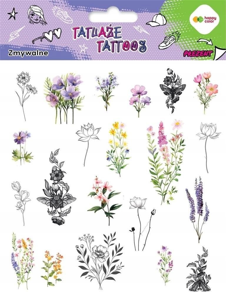 BaByliss Tatuaże zmywalne Flowers HAPPY COLOR