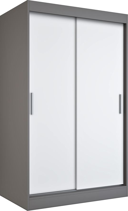 Elior Szafa przesuwna antracyt + biały 120 cm - Corina 3X