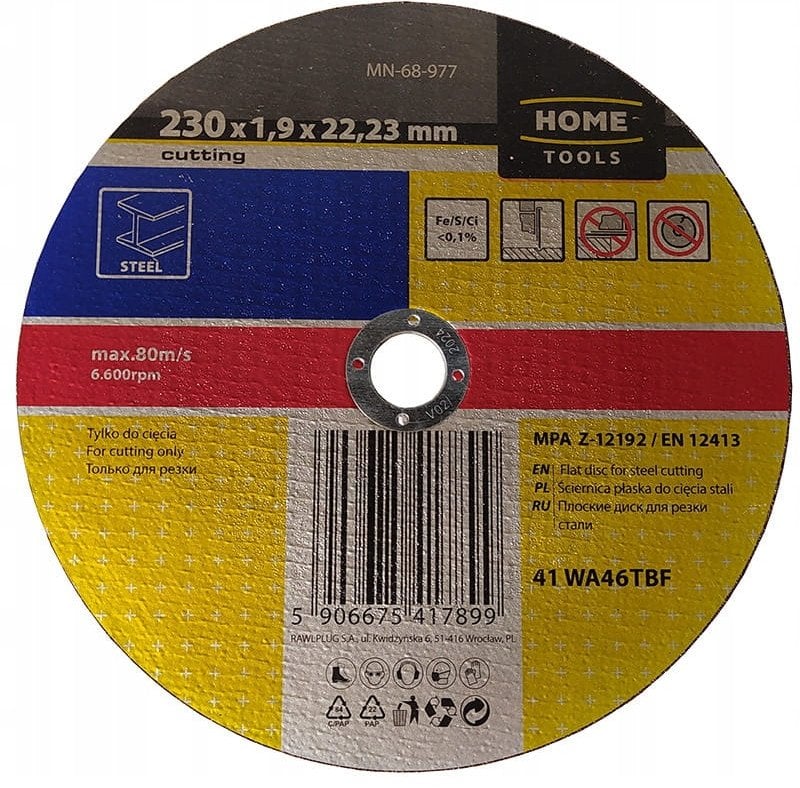ŚCIERNICA DO CIĘCIA STALI 230X1.9X22,23 MM PŁASKA [HOME]