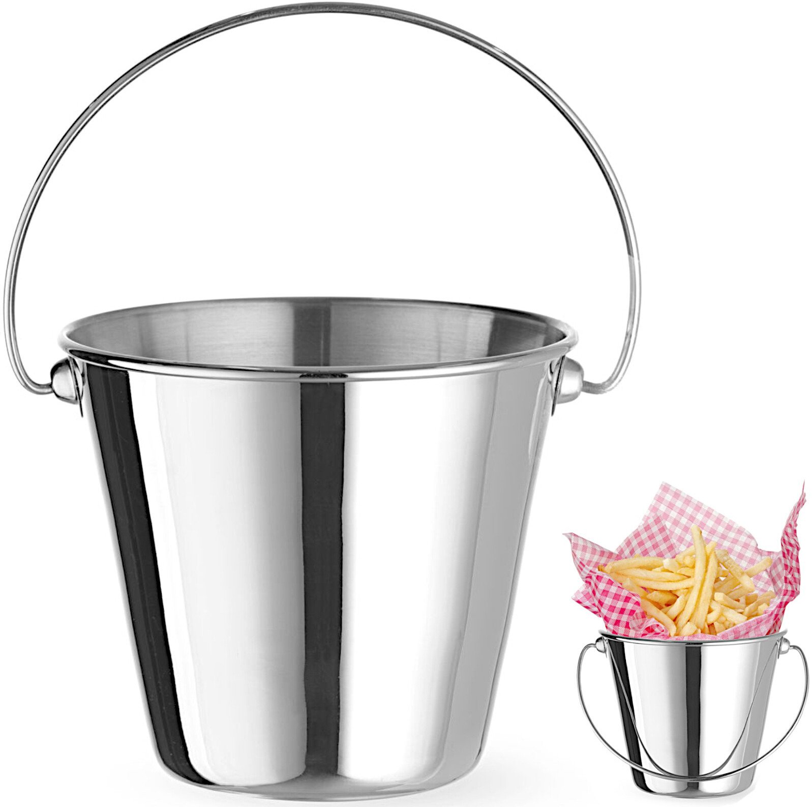 Hendi Mini wiaderko z uchwytem do serwowania przekąsek stalowe śr. 130x110 mm