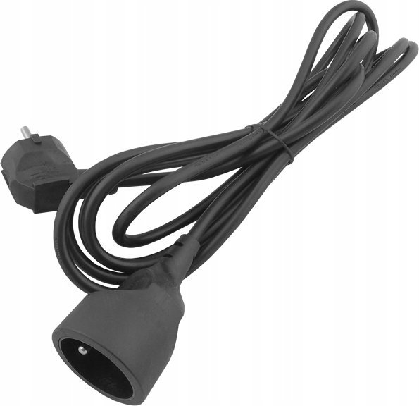 DPM Przedłużacz, 1 gniazdo, czarny, 3 m