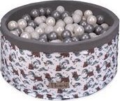 Blomster Suchy basen NIEDŹWIADKI + PIŁKI SREBRNE-SZARE-PERŁOWE