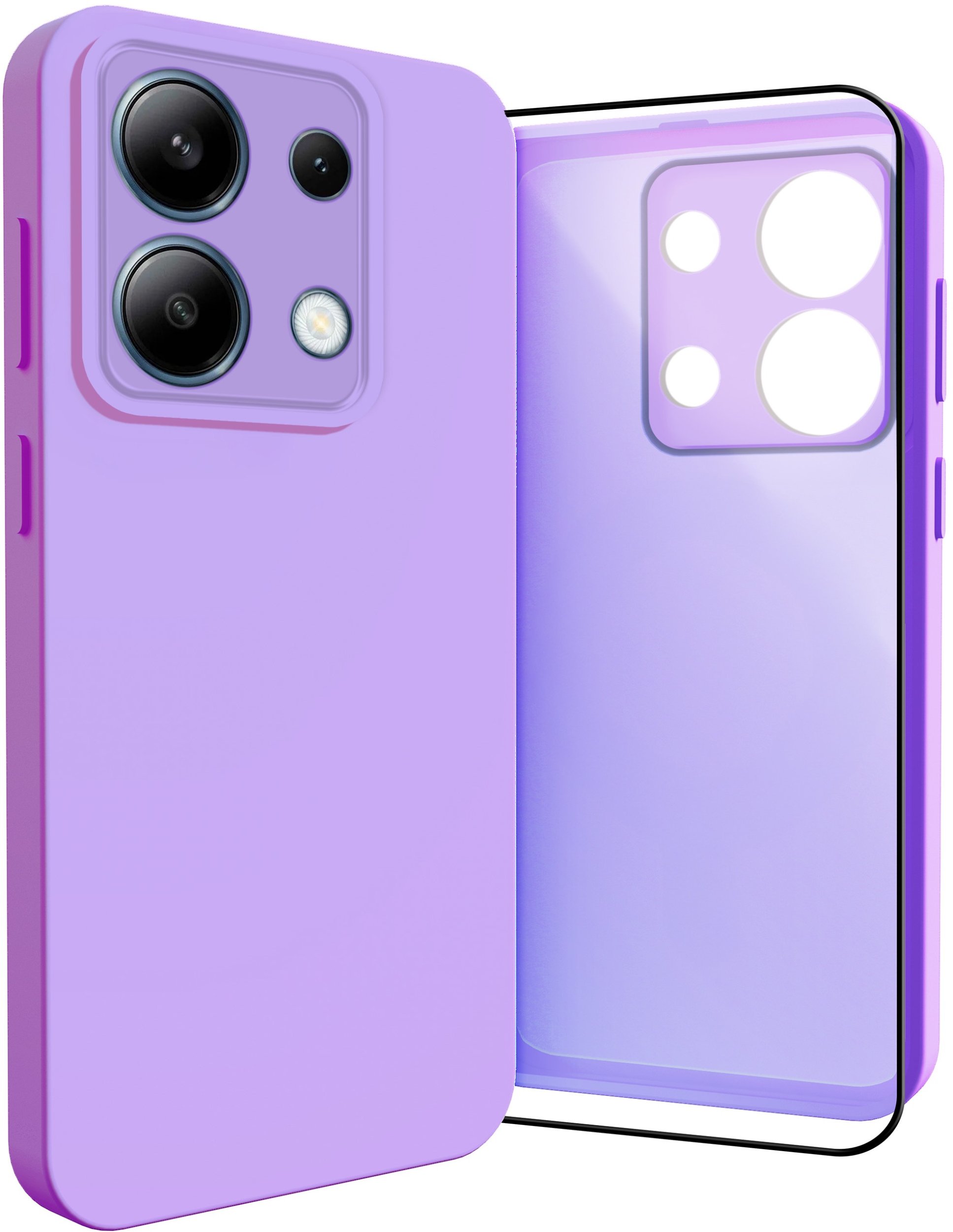 Etui do Xiaomi Redmi Note 13 4G (Osłona Kamery, Fioletowe, Plecki) Szkło