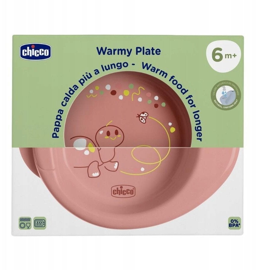 CHICCO-1600015-TALERZ PODGRZEWANY RÓŻOWY 6M+
