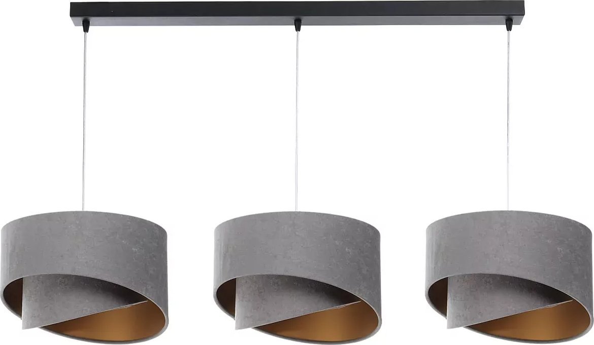 Lampa wisząca Lumes Szara welurowa lampa wisząca nad stół - S502-Dirta