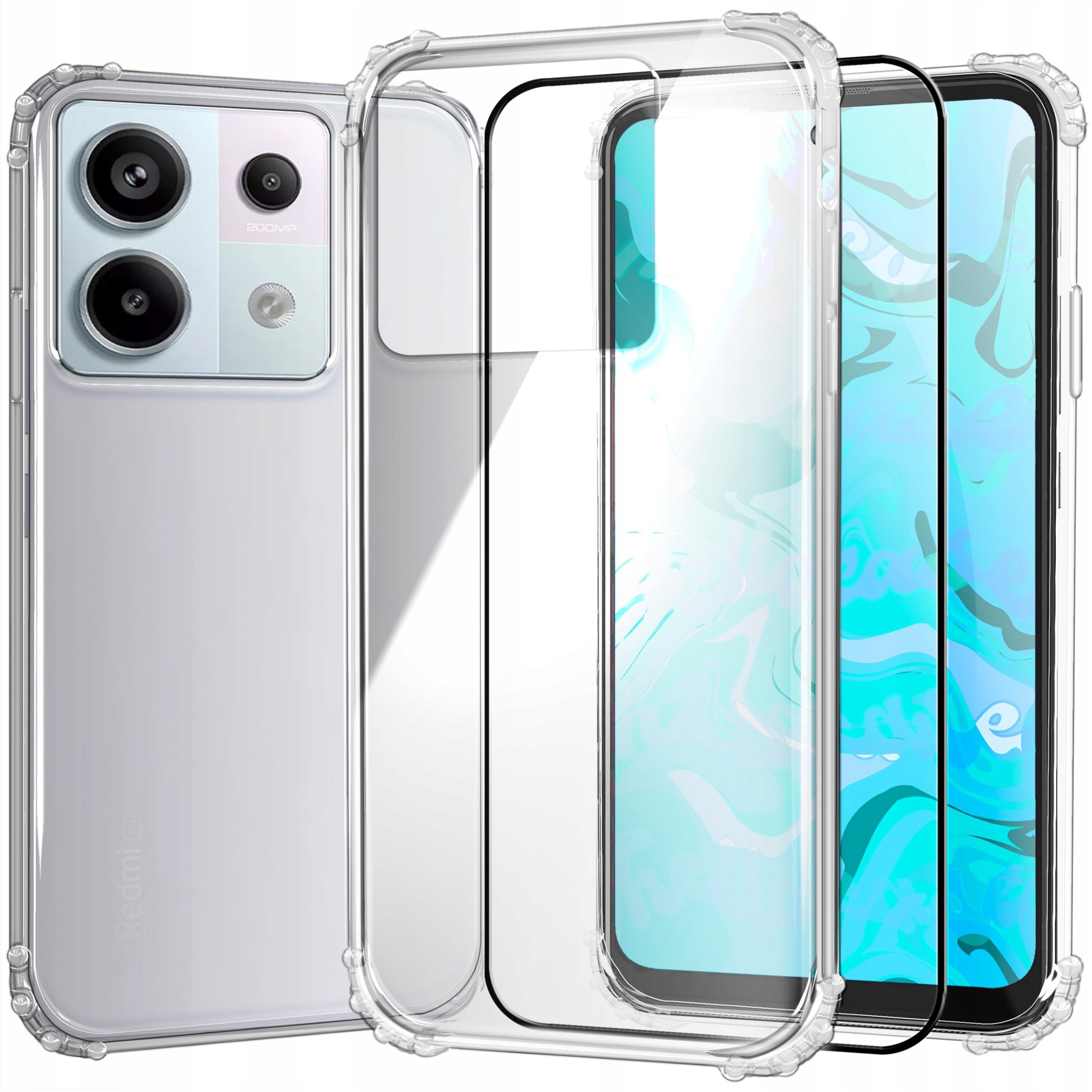 ETUI PANCERNE DO XIAOMI REDMI NOTE 13 PRO 5G | CASE SILIKON GUMOWE SZKŁO