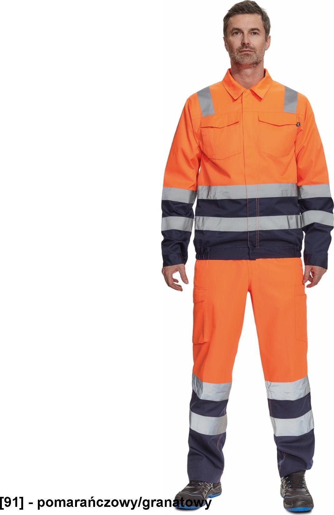 CERVA VALENCIA HV kurtka odblaskowa z zapięciem na suwak - pomarańczowy/granatowy 56