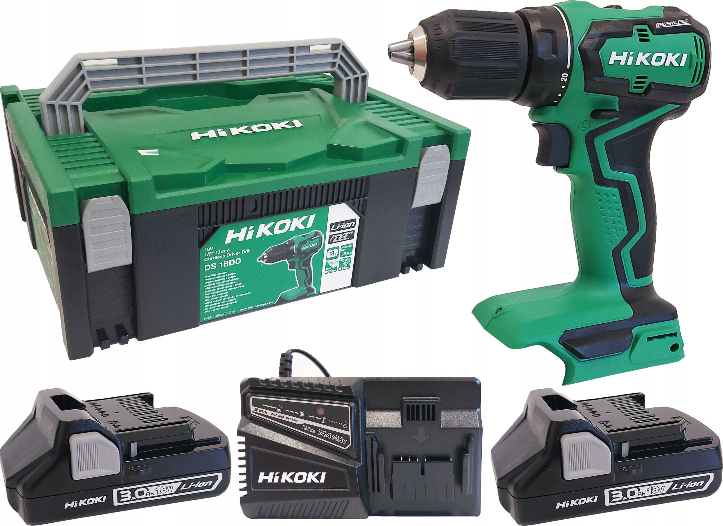 Wiertarko-wkrętarka Hikoki DS18DD WPZ 18 V 2 x akumulator 5 Ah