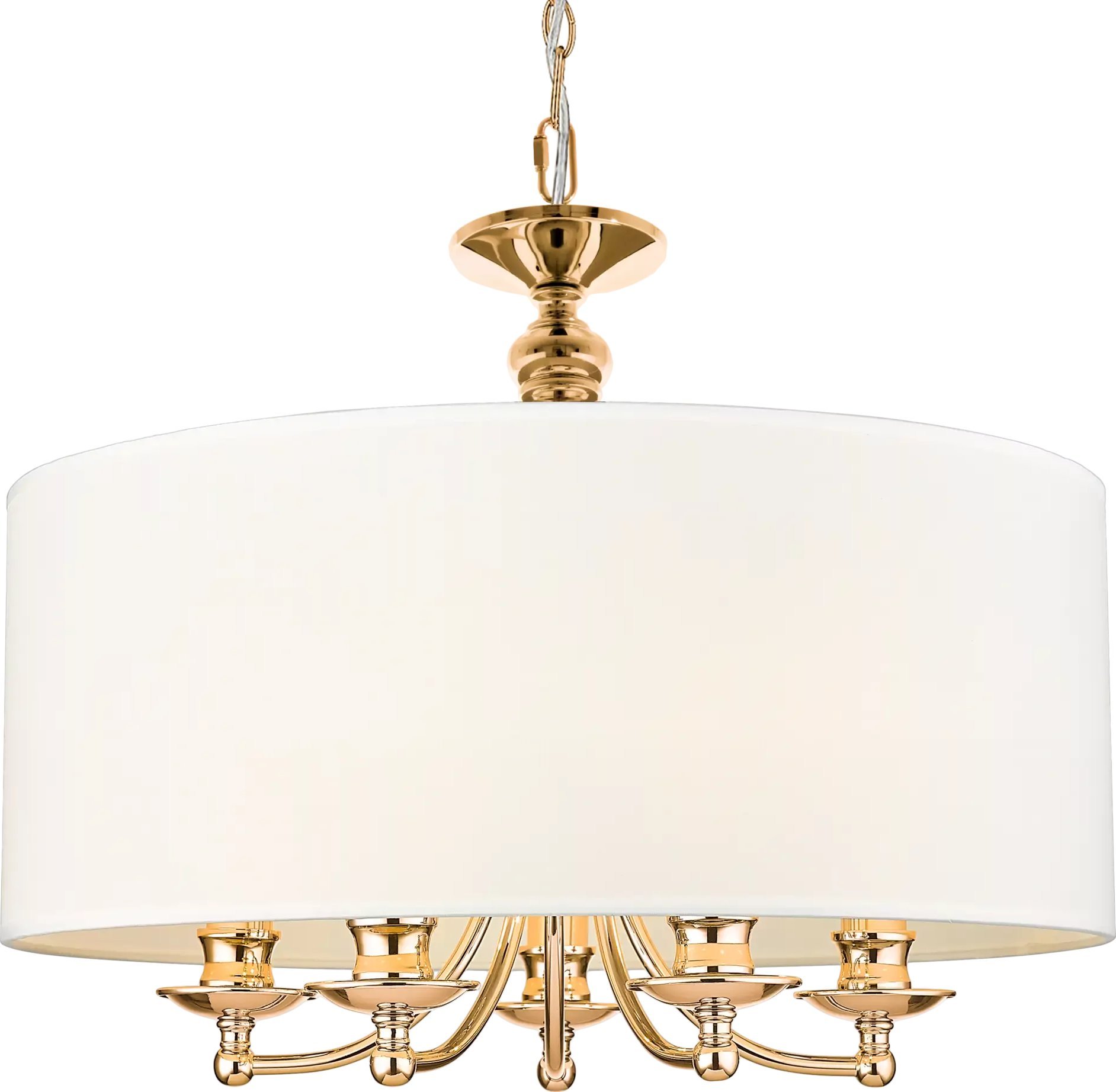 Lampa wisząca Cosmolight Abażurowa lampa wisząca Abu Dhabi na łańcuchu biały złoty