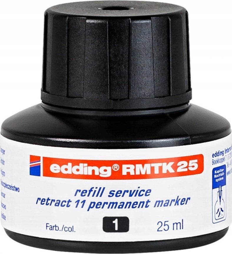 Edding Tusz do uzupełniania markerów permanentnych EDDING retract 11 e-RMTK 25, czarny