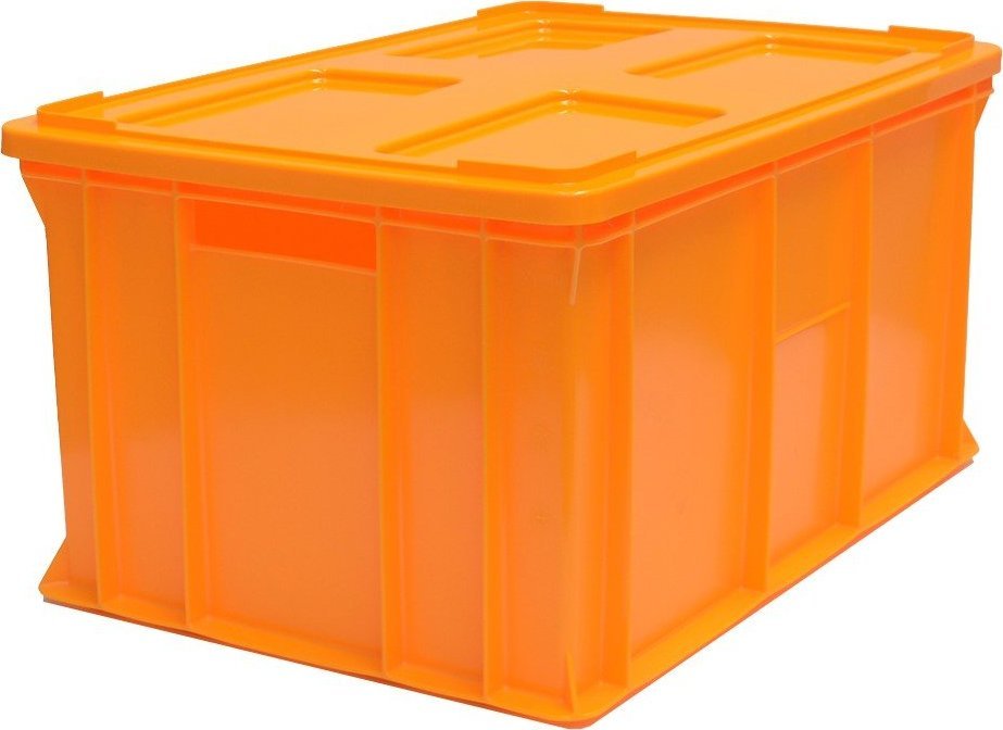 Artech Pojemnik transportowy EURO 300 z pokrywą, dno i ścianki pełne wym. 600 x 400 x 300 mm (kolor: żółty)