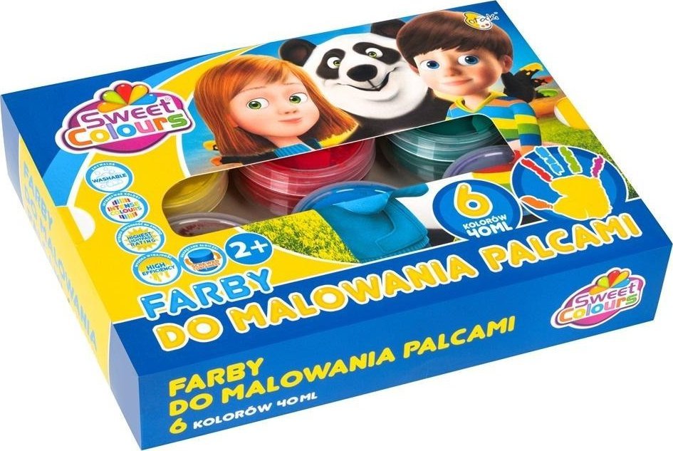 Farby do malowania palcami 6 kolorów 40ml