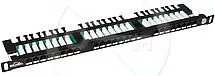 Solarix Patch panel 19" 0,5U 24x RJ45 Cat.5E UTP z wspornikiem (SX24HD-5E-UTP-BK)