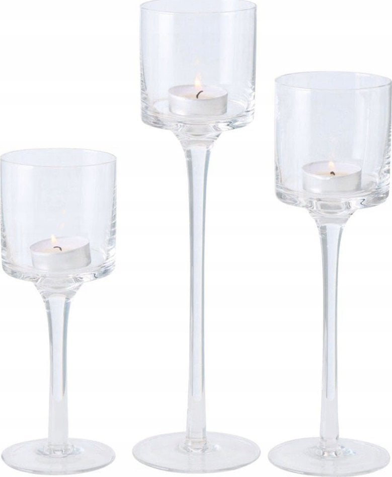 Selsey Szklane świeczniki, trzy wysokości, AROSA