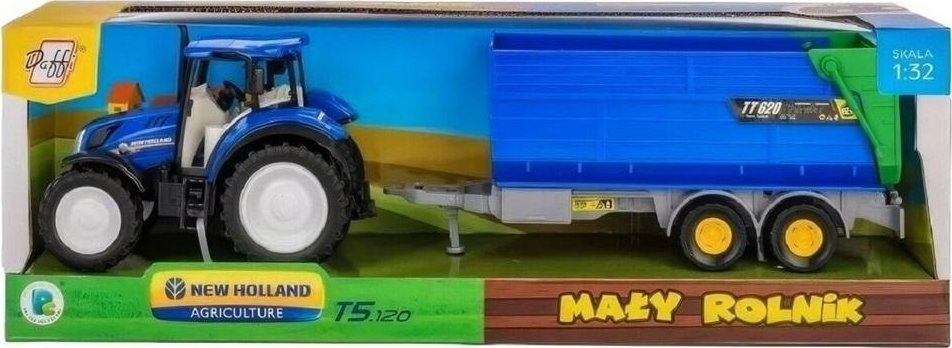 Traktor New Holland T5 z przyczepą wywrotką 1:32