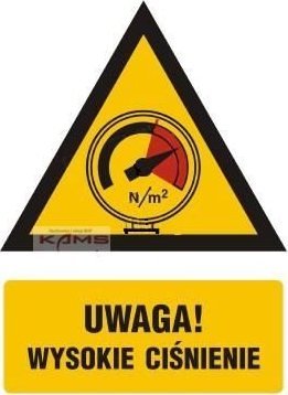 TD Systems JA014 Ostrzeżenie przed wysokim ciśnieniem