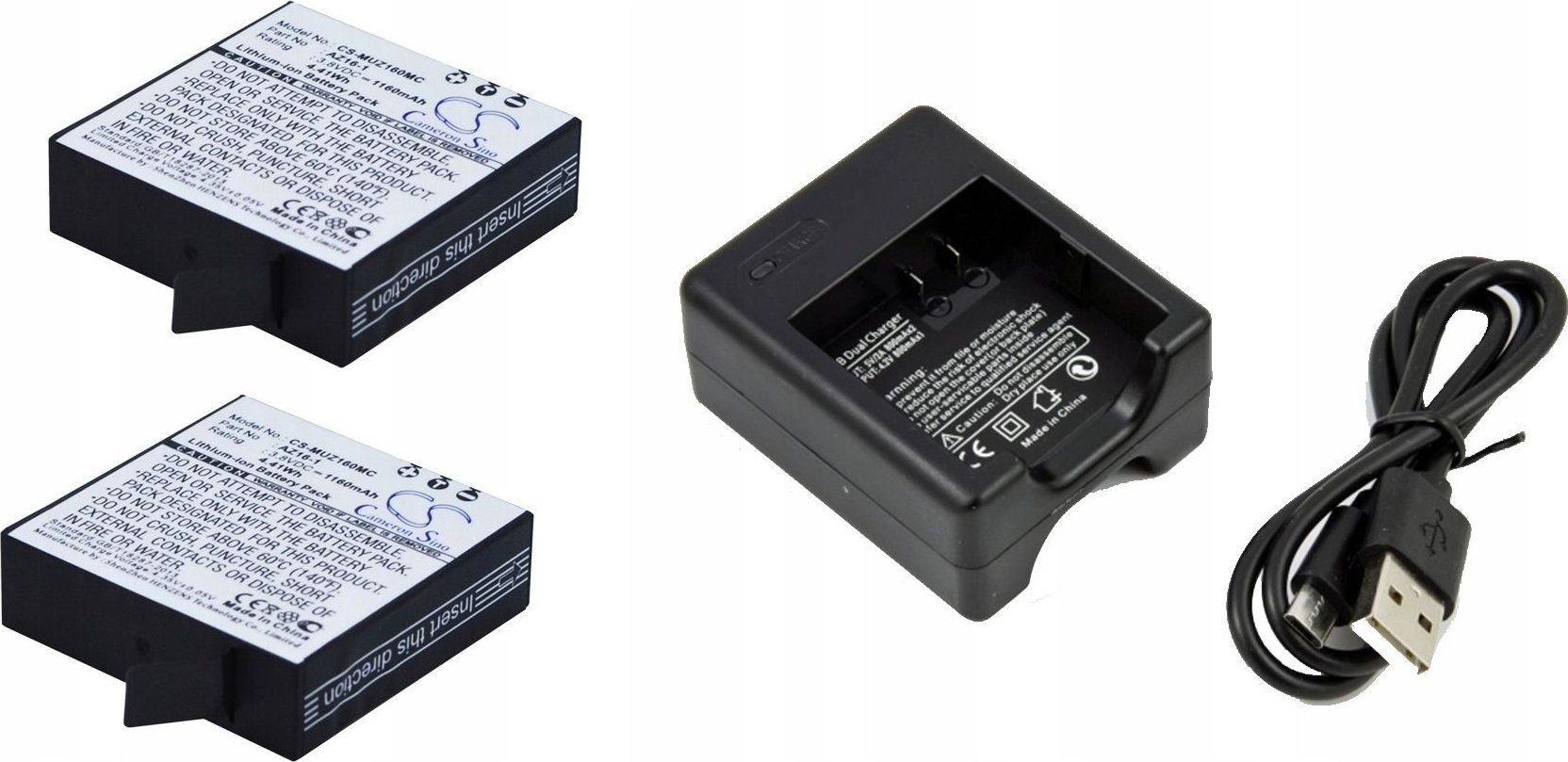 Cameron Sino Zestaw 2x Bateria + Ładowarka Do Xiaomi Yi 2 4k