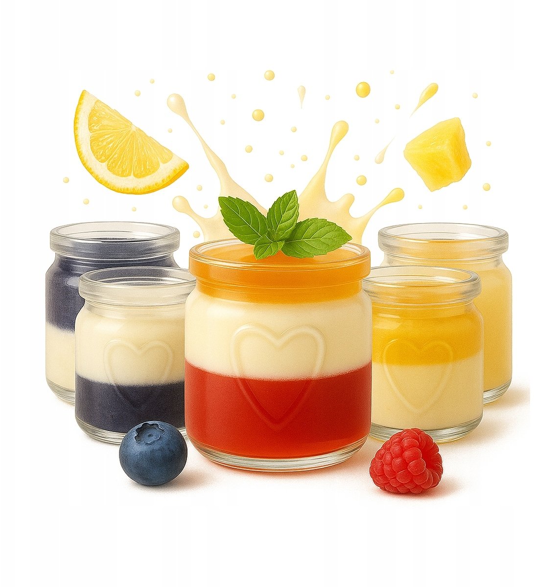 120x SŁOIKI NA DESERY 100ml POJEMNIK SZKLANY SERCE Na Deserki Do Deserów