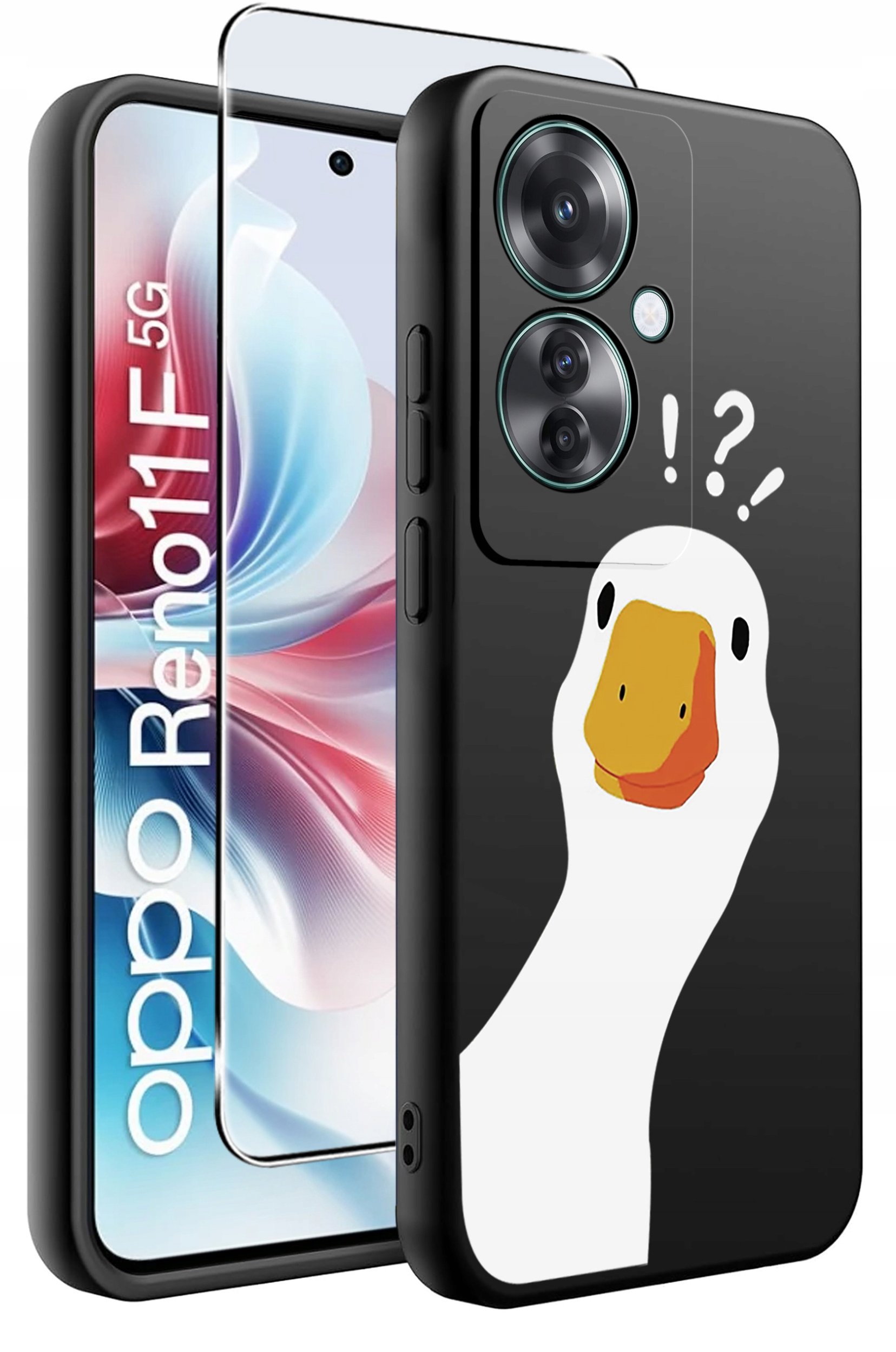 ETUI do Oppo Reno11 F 5G WZORY | SILIKONOWE MATT CASE + SZKŁO HARTOWANE 9H