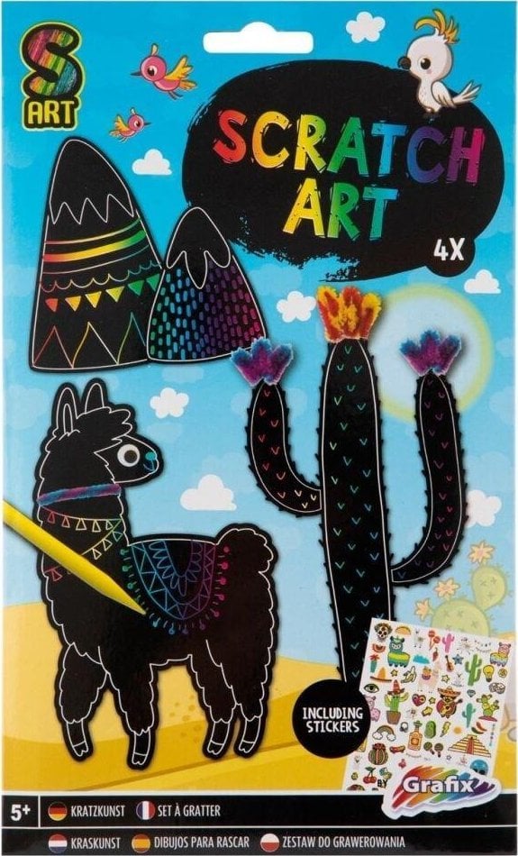 *****Zdrapywanka z naklejkami lama 95073