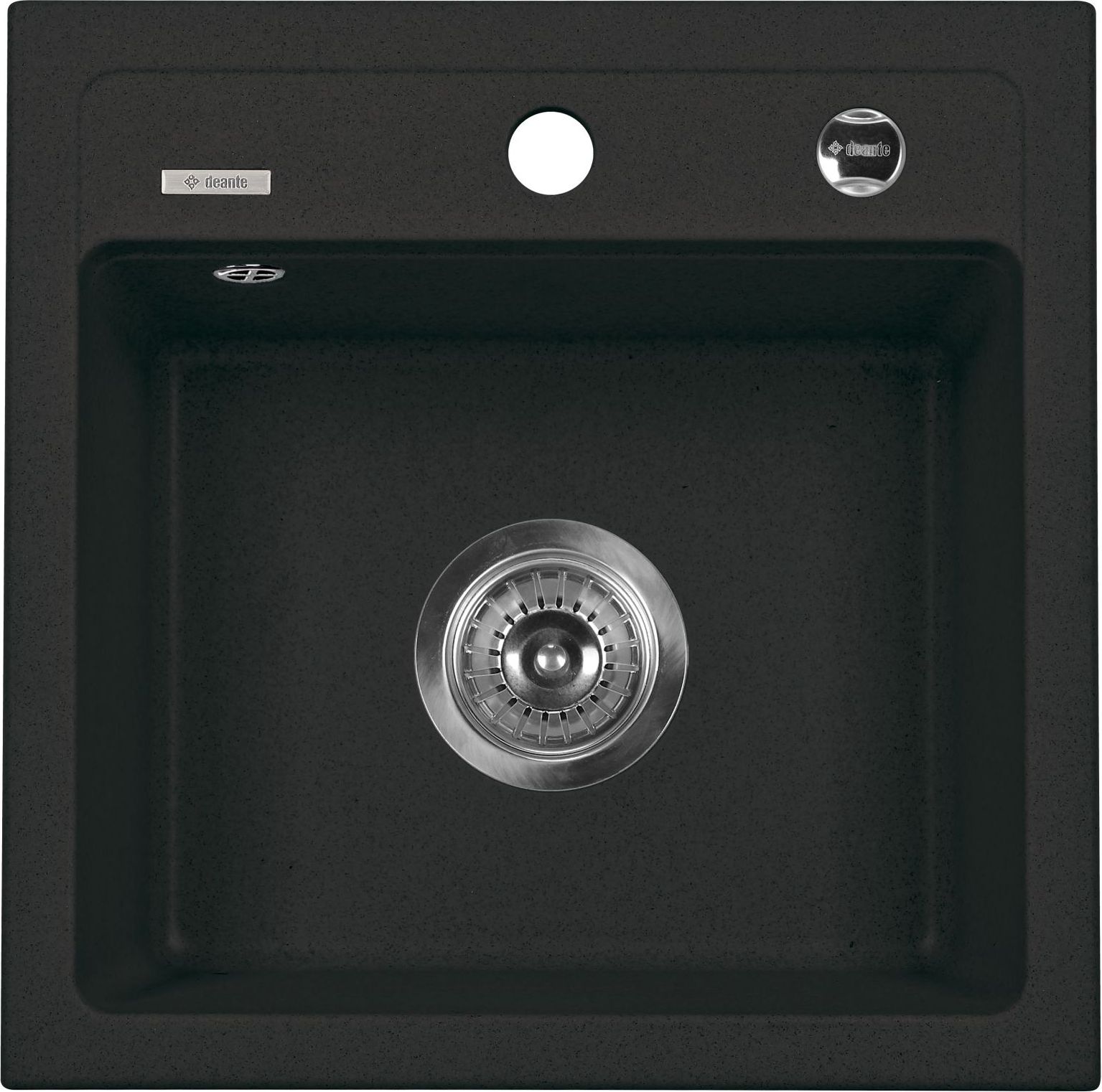 Zlewozmywak Deante 1-komorowy Zorba bez ociekacza 44 x 44cm grafitowy (ZQZ 2103)