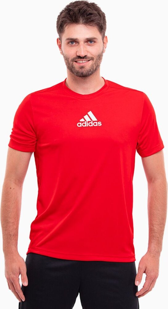 Adidas Koszulka męska adidas Primeblue Designed To Move Sport 3-Stripes Tee czerwona GM4318 L