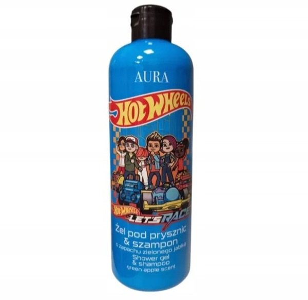 Aura Hot Wheels Shampoo & Shower Gel szampon i żel pod prysznic dla dzieci Green Apple 500ml