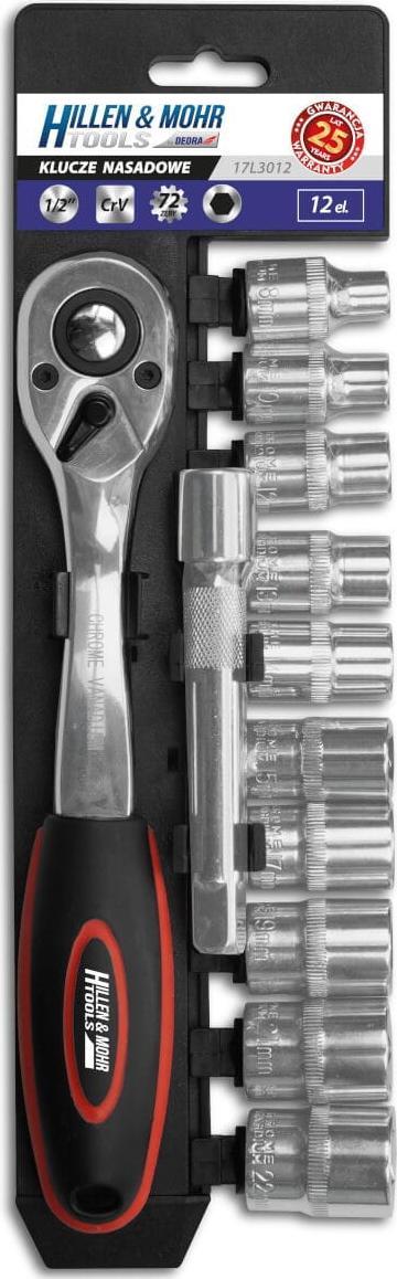 Dedra Klucze nasadowe 1/2"" kpl.12szt