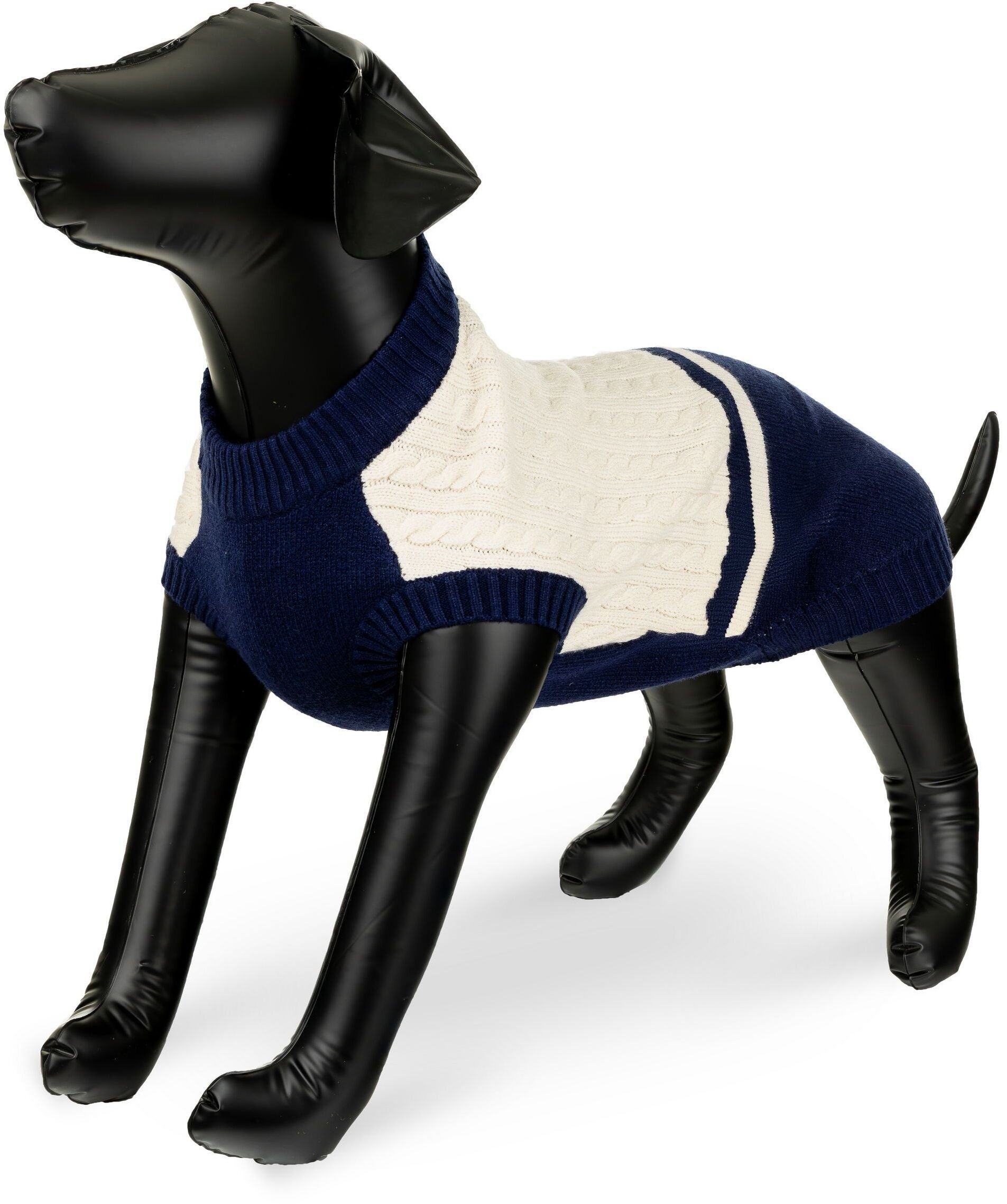 Barry King Sweter dla psa beżowo-granatowy, rozmiar L, 45